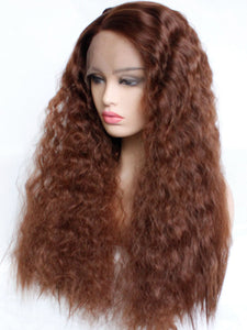 26'' Light Auburn Wavy Lace Front Wig 478