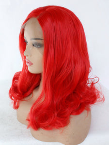 14” Hot Red Wavy Lace Front Wig 606