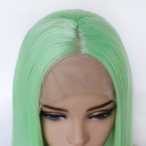 12" Bright Green Bob Lace Front Wig 465