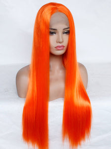 26" Bright Orange Lace Front Wig 630