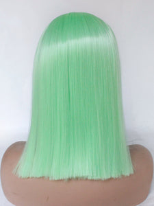 12" Bright Green Bob Lace Front Wig 465