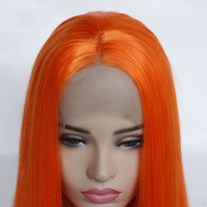 26" Bright Orange Lace Front Wig 630