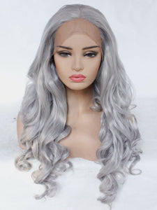 26" Metal Gray Wavy Lace Front Wig 480