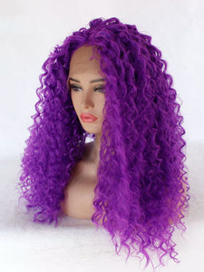 Electric Purple Curly Lace Front Wig 561
