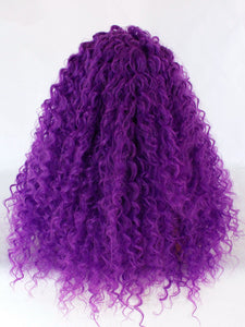 Electric Purple Curly Lace Front Wig 561