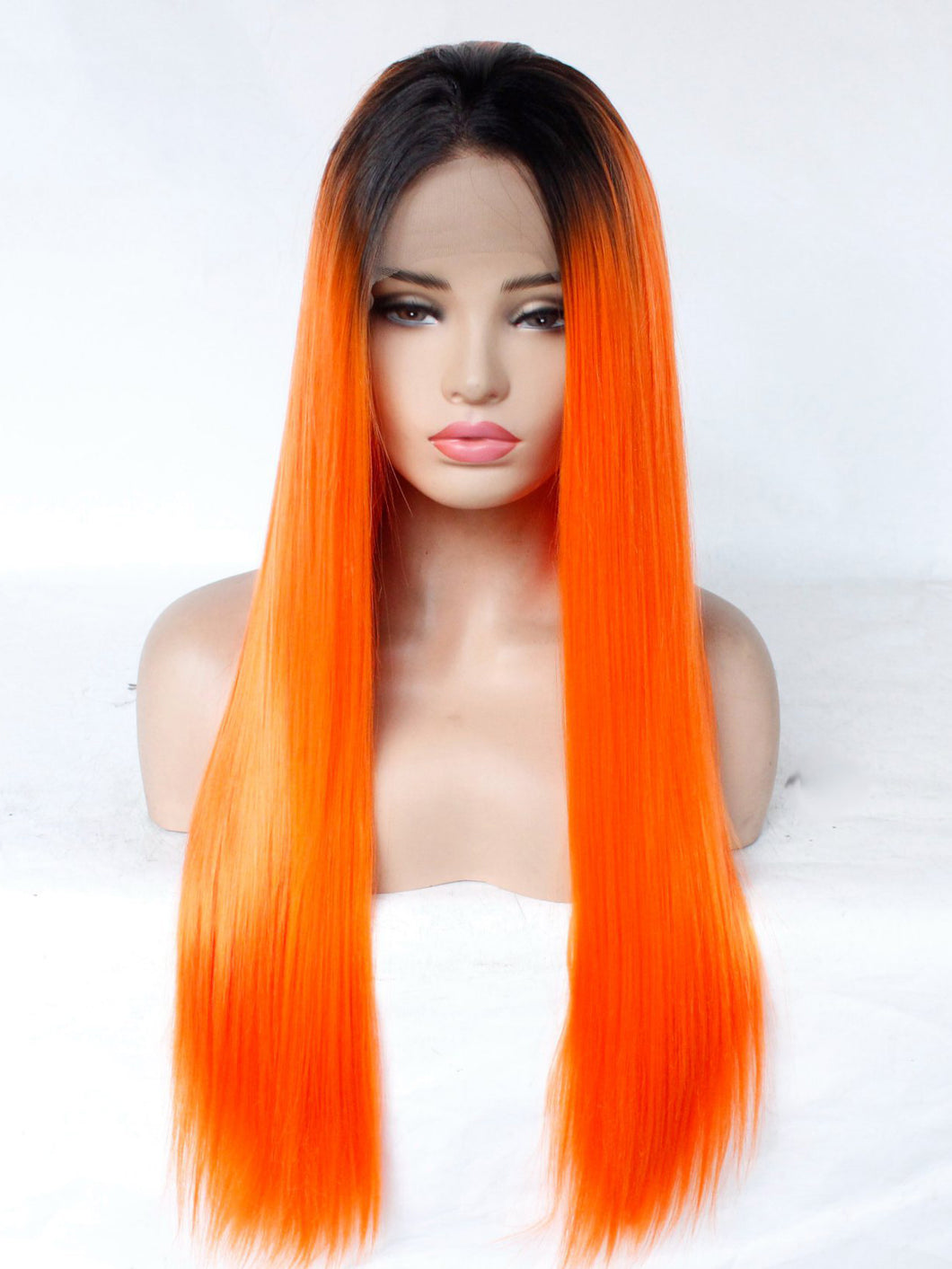 Rooted Orange Lace Front Wig 614