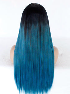 Rooted Mixed Blue Lace Front Wig 426