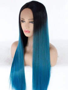 Rooted Mixed Blue Lace Front Wig 426