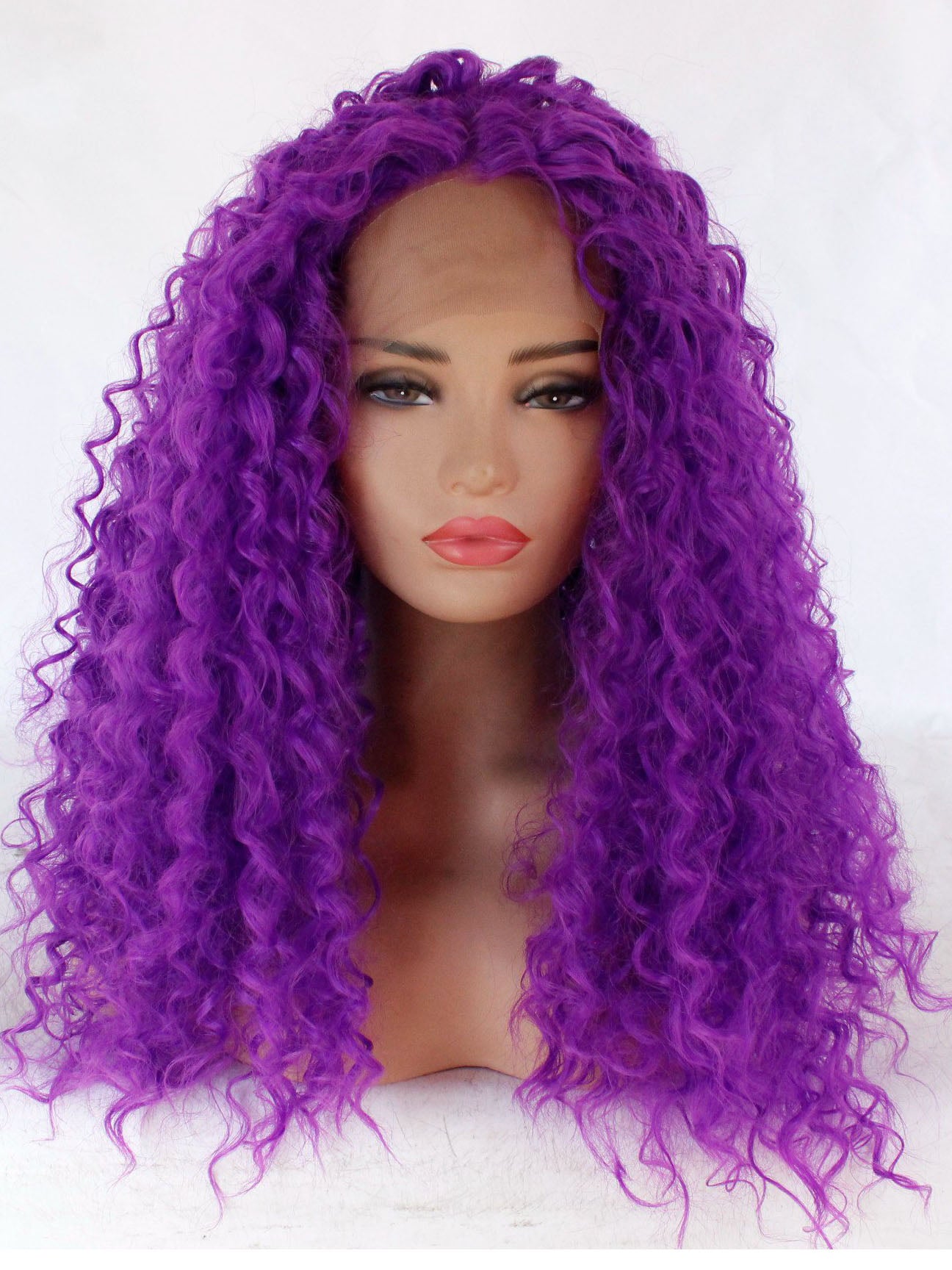 Electric Purple Curly Lace Front Wig 561 diosawigs
