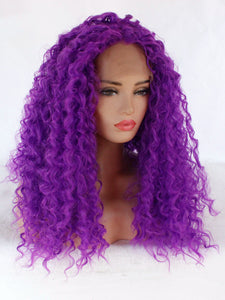 Electric Purple Curly Lace Front Wig 561