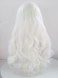 Pure White Wavy Lace Front Wig 002