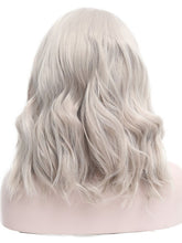 Load image into Gallery viewer, Icy Blonde Light Grey Bob Wavy Lace Front Wig 001