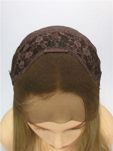 Black Root Pastel Tea Green Lace Front Wig 157