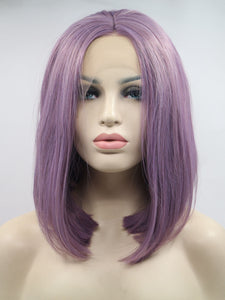 12" Dusty Purple Bob Lace Front Wig 303
