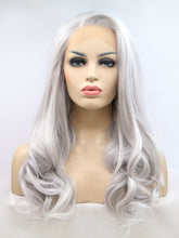 Load image into Gallery viewer, Light Grey Wavy Lace Front Wig 305