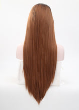 Load image into Gallery viewer, Black Root Medium Auburn Lace Front Wig 063