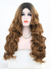 Load image into Gallery viewer, Rooted Chestnut Brown Wavy Lace Front Wig 131