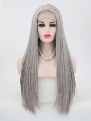 Gray Straight Lace Front Wig 126