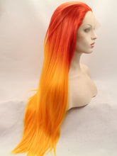 Load image into Gallery viewer, 26&quot; Sunset Orange Lace Front Wig 536