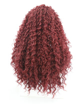 Load image into Gallery viewer, Wine Red Curly Lace Front Wig 122