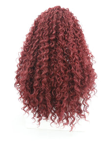 Wine Red Curly Lace Front Wig 122