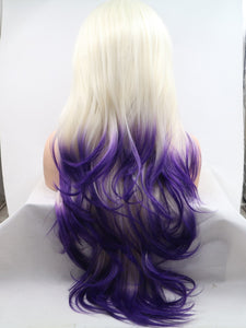 Ice To Purple Wavy Lace Front Wig 337