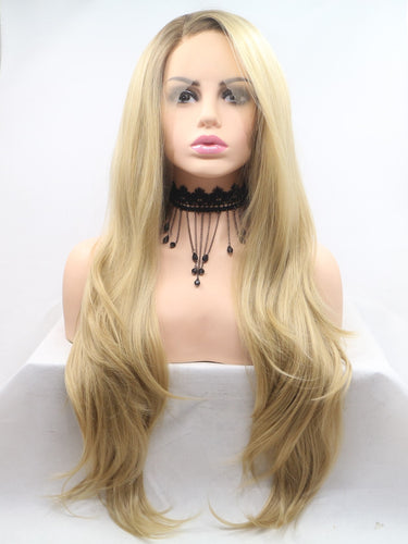 Rooted Creamy Blonde Lace Front Wig 339