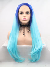 Load image into Gallery viewer, 26&quot; Gradient Sea Blue Lace Front Wig 141