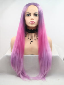 Gradient Violet To Purple Lace Front Wig 146