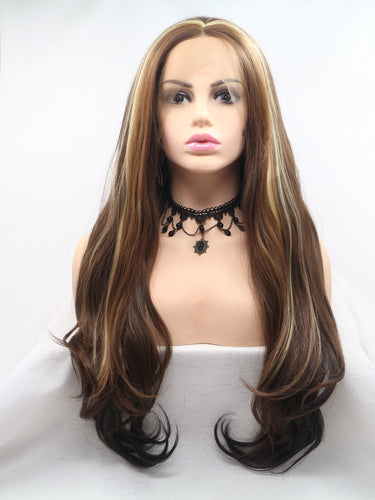 Auburn With Highlights Lace Front Wig 318