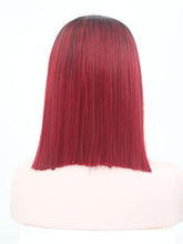 Load image into Gallery viewer, Rooted Wine Red Bob Lace Front Wig 112
