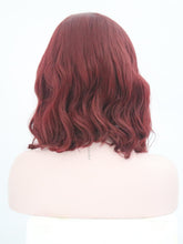 Load image into Gallery viewer, Wine Red Wavy Lace Front Wig 110