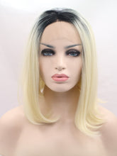 Load image into Gallery viewer, Black Root Light Blonde Lace Front Wig 364
