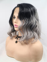 Load image into Gallery viewer, 12“ Rooted Gray Bob Lace Front Wig 542