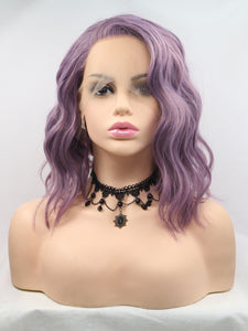 12" Dusty Purple Wavy Lace Front Wig 355