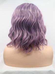 12" Dusty Purple Wavy Lace Front Wig 355