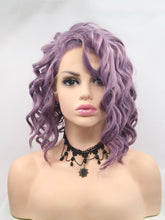 Load image into Gallery viewer, 12&quot; Dusty Purple Curly Lace Front Wig 356