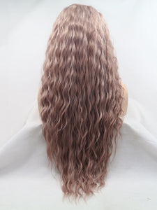 26“ Milky Lavender Wavy Lace Front Wig 530