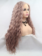Load image into Gallery viewer, 26“ Milky Lavender Wavy Lace Front Wig 530