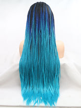 Load image into Gallery viewer, Rooted Gradient Blue Braided Lace Front Wig