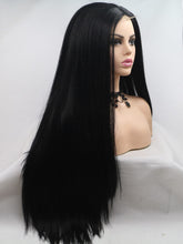 Load image into Gallery viewer, Black Straight Middle Lace Wig 192