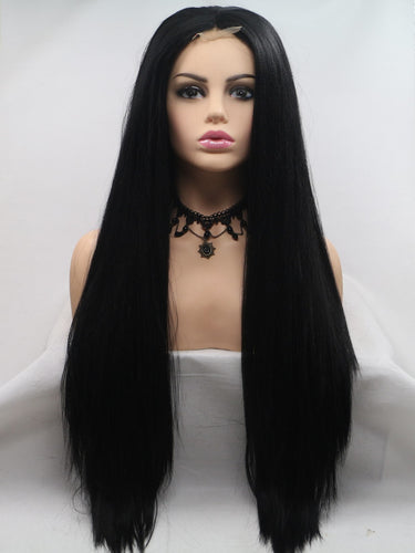 Black Straight Middle Lace Wig 192