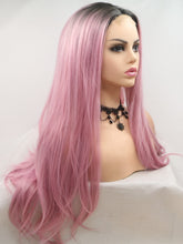 Load image into Gallery viewer, Black Root Sweet Pink Middle Lace Wig 195
