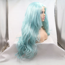 Load image into Gallery viewer, 26“ Pastel Blue Wavy Lace Front Wig 533