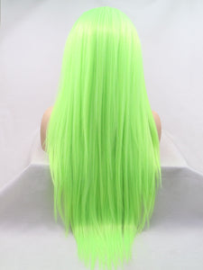 26" Light Spring Green Lace Front Wig 472