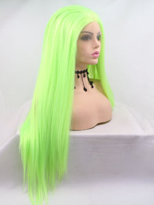 26" Light Spring Green Lace Front Wig 472