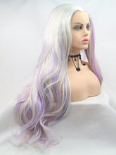 Load image into Gallery viewer, 26&quot; Pastel Rainbow Wavy Lace Front Wig 532