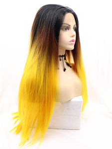Gradient Yellow Lace Front Wig 642