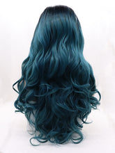 Load image into Gallery viewer, Aegean Blue Wavy Lace Front Wig 645