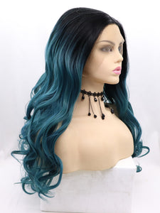 Aegean Blue Wavy Lace Front Wig 645